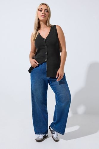 Gilet Sans Manches Noir À Ourlet Évasé Size 50-52 - Limited Collection - Modalova