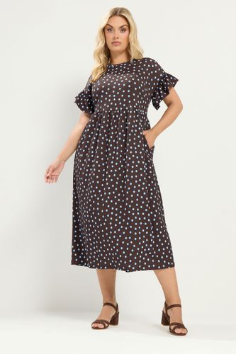 Robe Longue Marron Chocolat À Pois Size 38 - Yours - Modalova