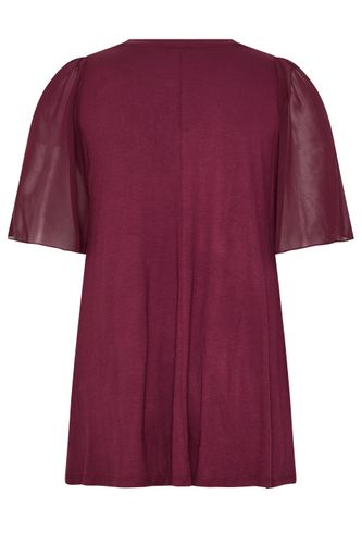 Plus Size Burgundy Pleat Front Swing Top Size 46 - Yours - Modalova