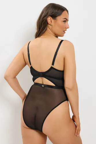 Body Noir À Bretelles Grande Taille Size 110F - Playful Promises - Modalova