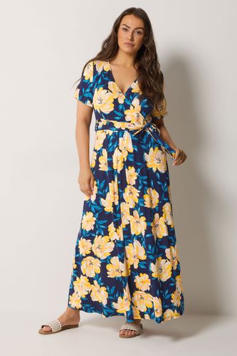 Robe Cachecœur Bleu Marine À Fleurs Size 44 - Yours - Modalova