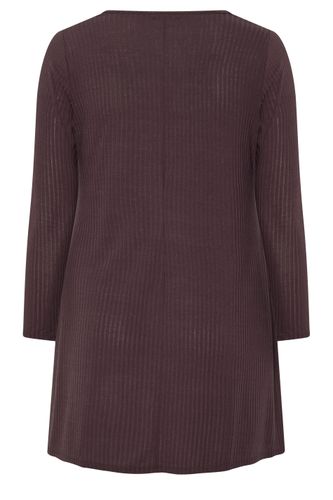 Robe Courte Violette En Maille Côtelée Size 54-56 - Yours - Modalova