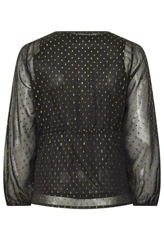 Blouse Noire Tachetée Métallisée Size 40 - Yours - Modalova