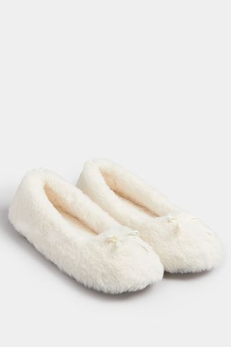 Chaussons De Ballet En Peluche Crème Avec Nœud Sur Le Devantsize 38-39 - Yours - Modalova