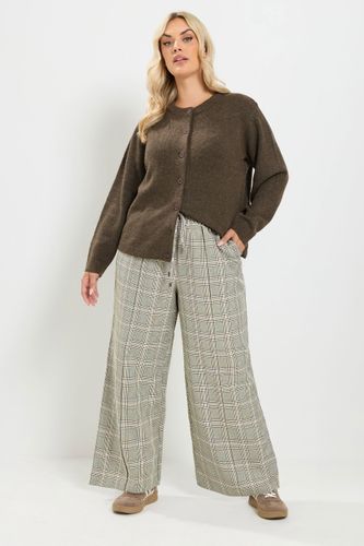 Pantalon Large Marron À Carreaux Size Short > 44 - Yours - Modalova