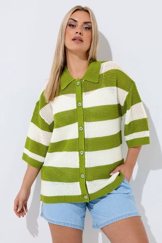 Chemise Droite En Maille Verte À Rayures Size 50-52 - Limited Collection - Modalova