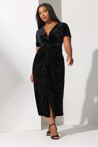 Yours Robe Longue En Velours Noir Avec Nœudsize 48 - Yours London - Modalova