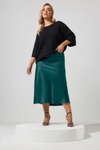 Jupe Vert Sarcelle En Satin Size 38 - Yours London - Modalova