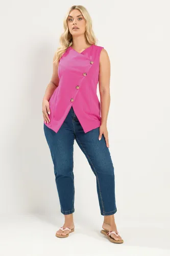 Gilet Asymétrique Rose Size 40 - Yours - Modalova