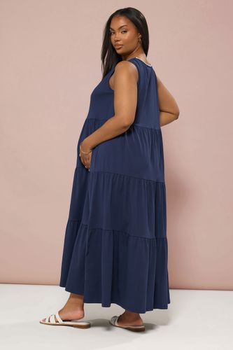 Maternity Robe Maxi Bleue Marine Smocké Size 54-56 - Bump It Up - Modalova