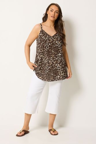 Débardeur Marron Chocolat À Imprimé Léopard Size 66-68 - Yours - Modalova