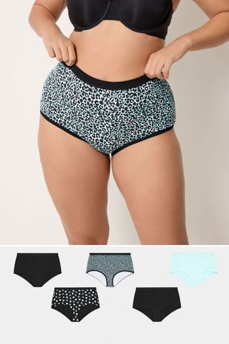 Lot De 5 Culottes Couvrantes Bleues À Imprimé Animal Et Étoiles Size 66-68 - Yours - Modalova