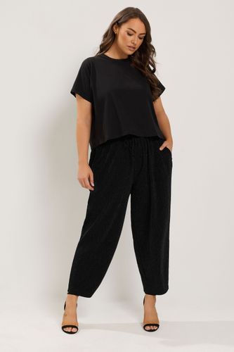 Pantalon Coupe Barrel Noir Scintillant Size Short > 40 - Yours - Modalova