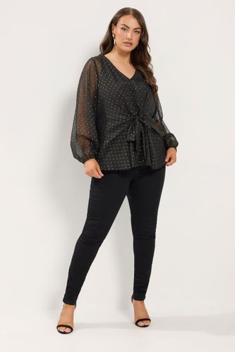 Blouse Noire Tachetée Métallisée Size 46 - Yours - Modalova