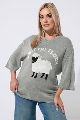 Tshirt En Maille Gris « What The Flocks » Size 54-56 - Limited Collection - Modalova