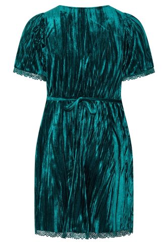 Yours Robe Verte En Velours Size 48 - Yours - Modalova