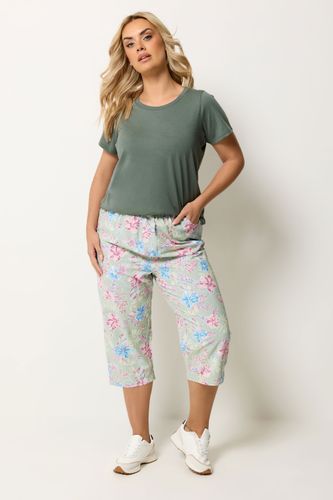 Pantalon Court Vert Sauge À Motif Tropical Size 44 - Yours - Modalova