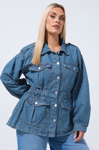 Veste En Denim Bleu À Taille Élastiquée Size 38 - Limited Collection - Modalova