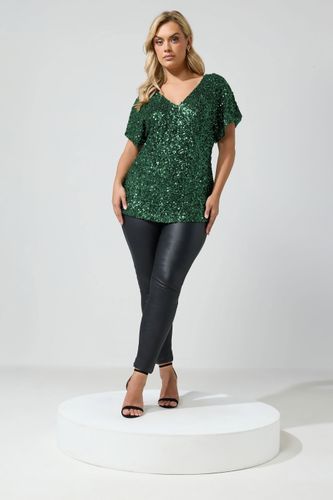 Top Vert À Sequins Size 54-56 - Yours London - Modalova