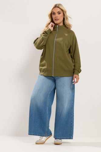 Plus Size Olive Funnel Neck Sweatshirt Size 58-60 - Yours - Modalova
