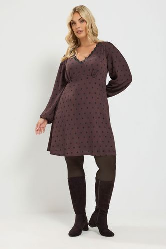 Robe Marron Chocolat À Bordure En Dentelle Size 40 - Yours - Modalova