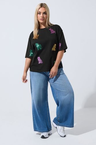 Tshirt Noir À Motif Tigre En Sequins Size 50-52 - Limited Collection - Modalova