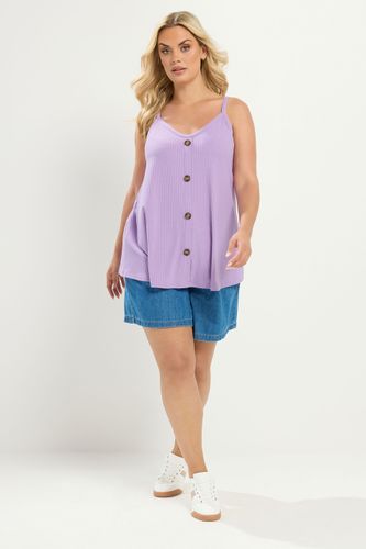 Débardeur Évasé Lilas Violet En Maille Côtelée Size 46 - Yours - Modalova