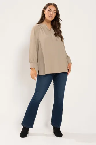 Blouse Marron Naturel À Demipatte De Boutonnage Size 44 - Yours - Modalova