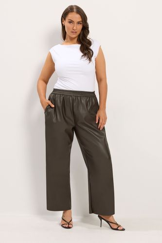 Pantalon Large Enduit Marron Chocolat Size Short > 54-56 - Yours - Modalova