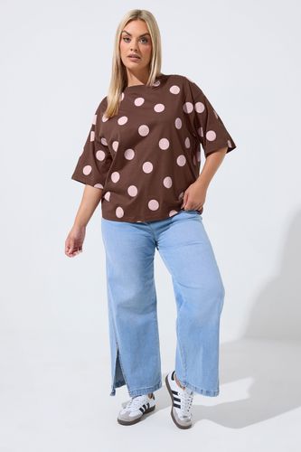 Tshirt Marron Chocolat À Pois Size 46 - Limited Collection - Modalova