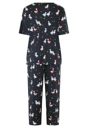 Ensemble De Pyjama Large Bleu Marine À Imprimé Oies Size 46-48 - Yours - Modalova