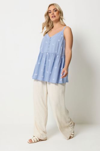 Débardeur Bleu Brodé À Boutons Size 66-68 - Yours - Modalova