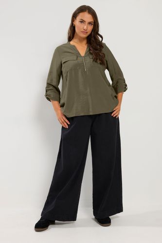 Blouse Vert Kaki Avec Détail Zippé Size 58-60 - Yours - Modalova