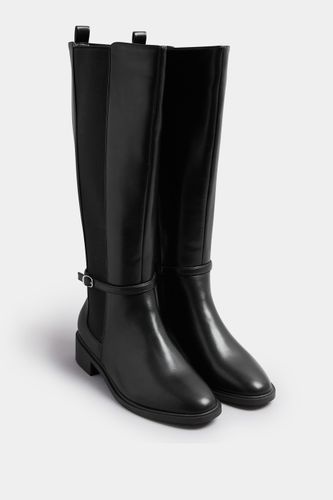 Bottes D'équitation Hautes En Similicuir Noir À Boucle, Coupe Extra Large Eeesize 42EEE - Yours - Modalova