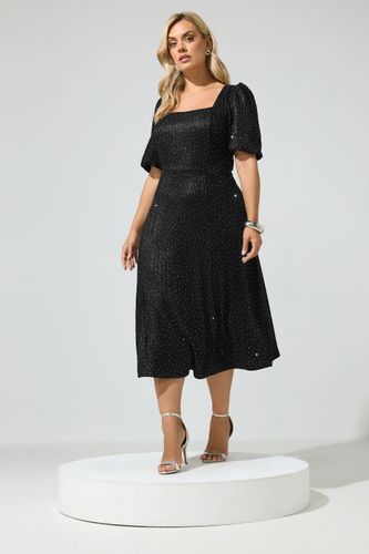 Robe Milongue Noire Métallisée À Clous Size 52 - Yours London - Modalova