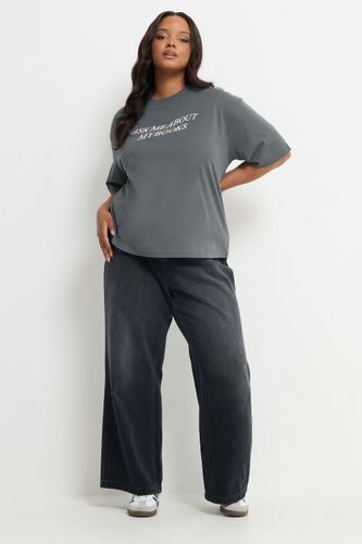 Tshirt Gris À Slogan « Books » Brodé Size 50-52 - Limited Collection - Modalova