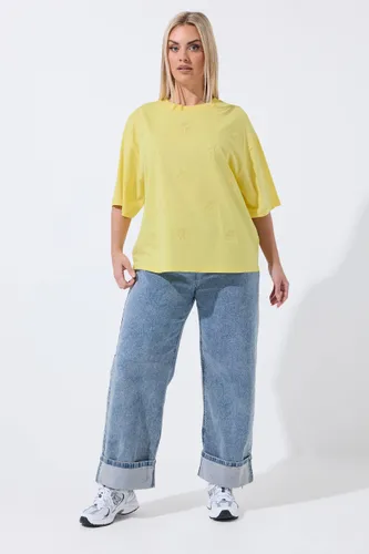 Tshirt À Fleurs Brodées Jaune Size 50-52 - Limited Collection - Modalova
