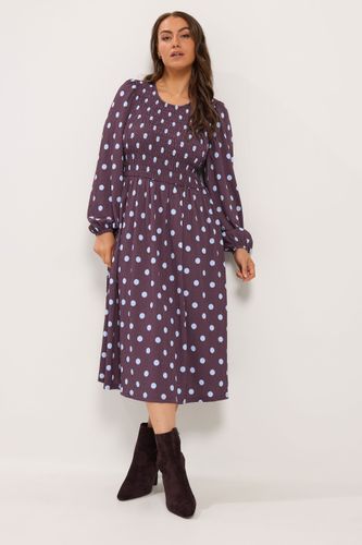 Robe À Basque Violette À Pois Size 48 - Yours - Modalova
