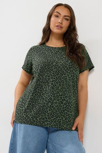 Et Lot De 3 Tshirts Basiques Vert Kaki Motif Léopard Et Rosesize 54-56 - Yours - Modalova