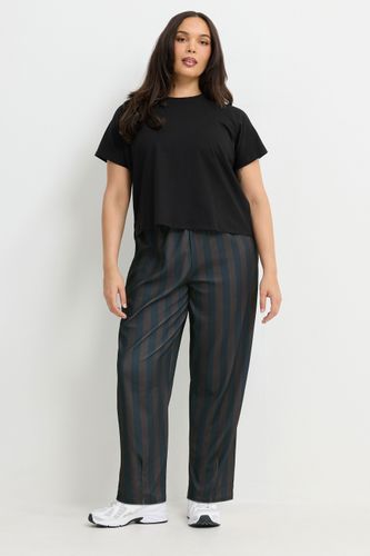 Pantalon Coupe Barrel Marron Chocolat À Rayures Size 48 - Limited Collection - Modalova
