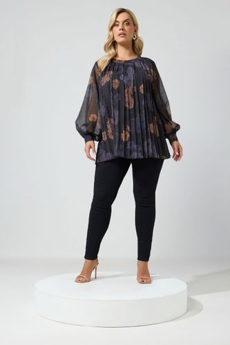 Blouse Noire À Fleurs Size 46 - Yours London - Modalova
