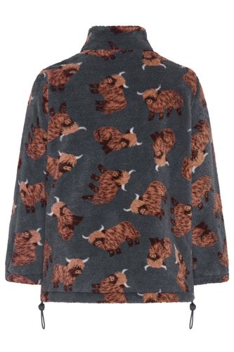 Polaire Légère Zippée Grise À Imprimé Animalier Size 54-56 - Yours - Modalova