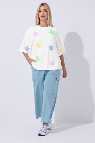 Tshirt Coupe Carrée Blanc À Sequins Et Motif Floral Size 50-52 - Limited Collection - Modalova