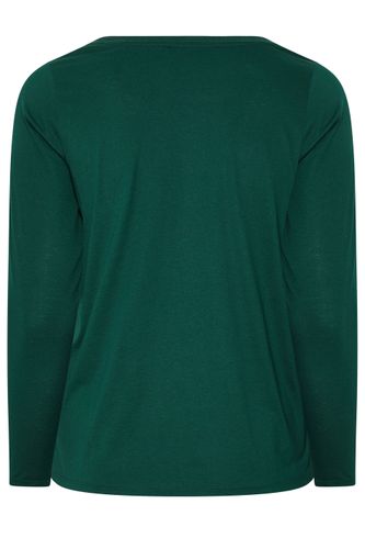 Tshirt Vert Foncé À Col Rond Size 48 - Yours - Modalova