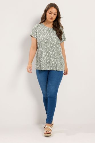 Tshirt Basique Vert Sauge À Petites Fleurs Size 42 - Yours - Modalova