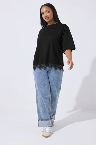 Tshirt À Ourlet En Dentelle Noir Size 50-52 - Limited Collection - Modalova