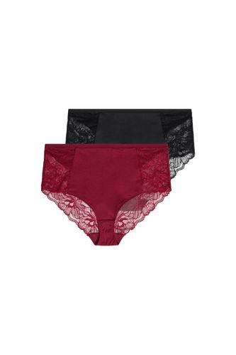 Yourset 2 Pack Plus Size Microfibre Lace Full Briefs Size 46-48 - Yours Clothing - Modalova