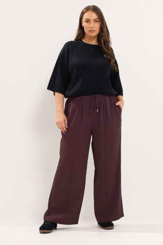Pantalon Large Bordeaux En Tissu Stretch Size Regular > 48 - Yours - Modalova