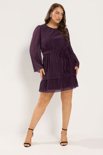 Robe Étagée Violette Métallisée Size 40 - Yours - Modalova