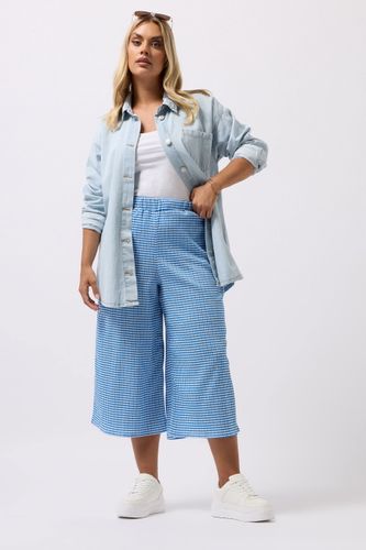 Culotte Midaxi Texturée À Carreaux Bleus Size 58-60 - Yours - Modalova